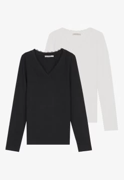 Anna Field 2 PackMaglietta A Manica LungaBlack / White Donna T-shirt E Top AN621D18K-Q11 -Anna Field 02a53c11486d4bd290dd77055b1b20c5