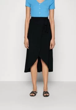 Anna Field Basic Wrap Over Midi Skirt- Gonna A Campana - Black