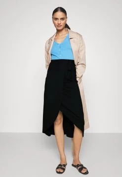 Anna Field Basic Wrap Over Midi Skirt- Gonna A Campana - Black -Anna Field 264acaf8c7414ababd1c8ed4dc1432a7