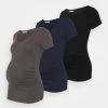 3 PackT-Shirt Con StampaBlack /Dark Grey/Dark Blue Donna T-shirt E Top EX429G03G-Q11