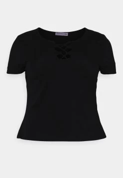 Curvy Front LaceT-Shirt Basic Black Donna T-shirt E Top AX821D06O-Q11 -Anna Field 53bcc5dad09d411ca251039448d5535a