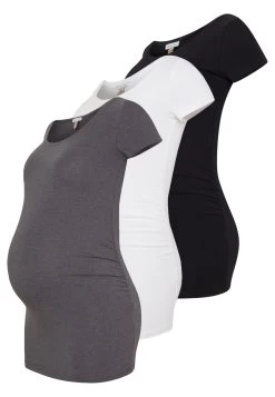 3Er PackT-Shirt BasicWhite/Black/Dark Grey Donna T-shirt E Top EX429G027-A11