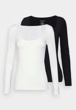 Anna Field 2PackMaglietta A Manica LungaBlack/White Donna T-shirt E Top AN621D141-Q11 -Anna Field 6084027856a043ad9de9b4b0cfbc3160