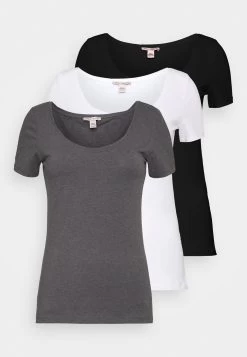 3 PackT-Shirt BasicWhite/Black/Dark Grey Donna T-shirt E Top ANH21D000-A11