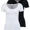Anna Field 2 Pack T-Shirt BasicBlack/White Donna T-shirt E Top AN621D0Q1-Q12