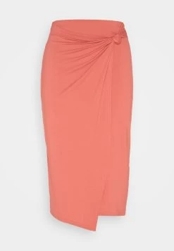 Anna Field Front Knot Midi Skirt - Gonna A Tubino - Red -Anna Field 7673a70ffafd4e64b333db05d060c74b