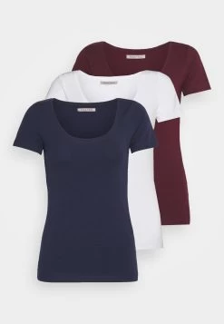 Anna Field 3 PackT-Shirt BasicDark Red/Dark Blue/White Donna T-shirt E Top AN621D0PH-G11