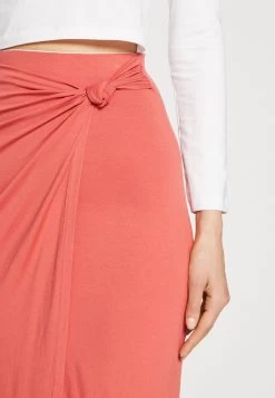 Anna Field Front Knot Midi Skirt - Gonna A Tubino - Red -Anna Field 8784cdb6b86e44abb7ae439b3fd2e08a