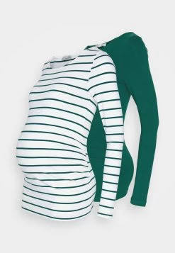 2 PackMaglietta A Manica LungaWhite/Dark Green Donna T-shirt E Top EX429G02P-A12 -Anna Field 8e87d367b68e47be947469353e3b08b7