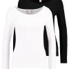 2Pack Maglietta A Manica LungaBlack/White Donna T-shirt E Top ANI21D01K-Q11