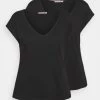 Anna Field Basic V Neck Drop Shoulder 2 Pack T-Shirt BasicBlack Donna T-shirt E Top AN621D0TS-Q12 -Anna Field d41957dbde954f8eb1855e46520dbb77