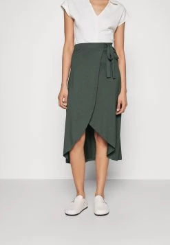 Anna Field Basic Wrap Over Midi Skirt Gonna A CampanaLight Green Donna Gonne AN621B0B1-M11