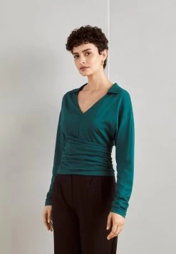 Anna Field Long Sleeve Wrap Blouse With Collar Maglietta A Manica LungaDark Green Donna T-shirt E Top AN621D1A8-M11